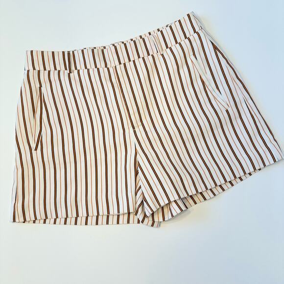 Nine West Orange and Black Striped Shorts Fully Lined Medium - Picture 1 of 10